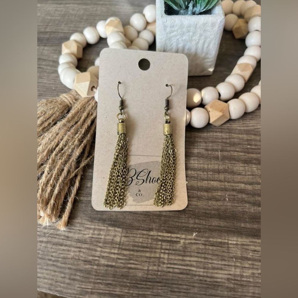 Bronze Chain Dangle Earrings